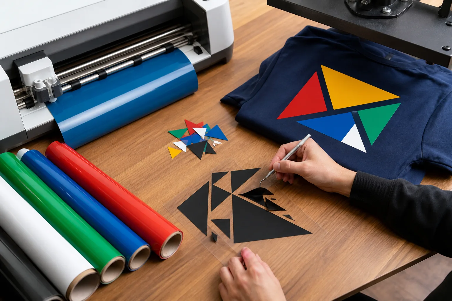 Corte y aplicación de vinil textil