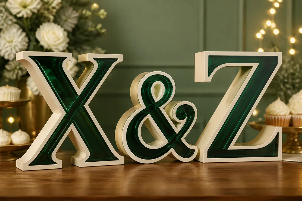 Letras decorativas en MDF y acrílico