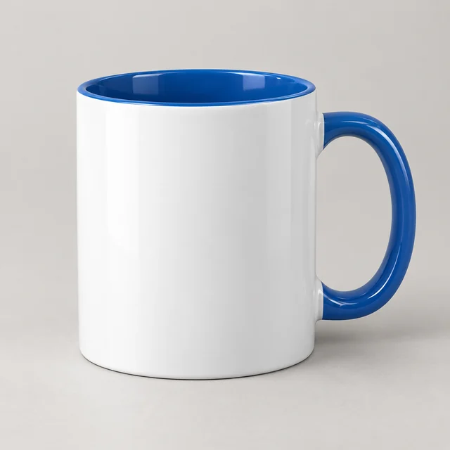 Ilustración generada con IA: Taza con interior y asa de color