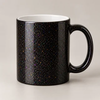 Ilustración generada con IA: Tazas mágicas glitter