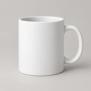 Ilustración generada con IA: Taza blanca mate