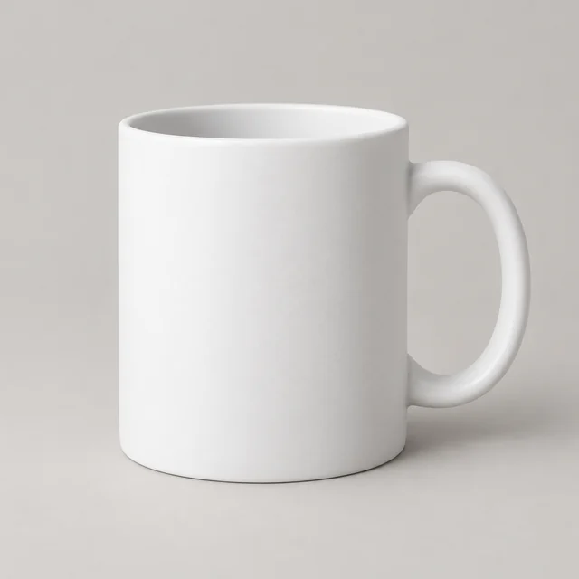 Ilustración generada con IA: Taza blanca mate