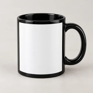 Ilustración generada con IA: Taza negra con ventana blanca