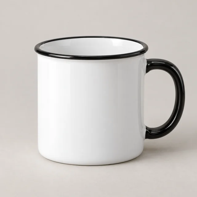 Ilustración generada con IA: Taza de cerámica tipo peltre