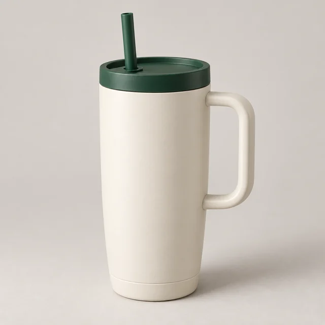 Ilustración generada con IA: vaso genérico con asa