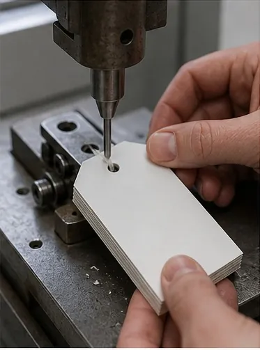 Perforación de etiquetas de papel