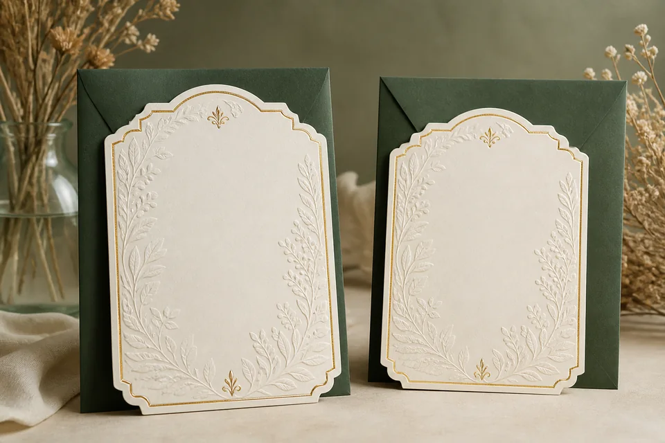Invitaciones personalizadas con sobres verdes